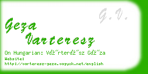 geza varteresz business card